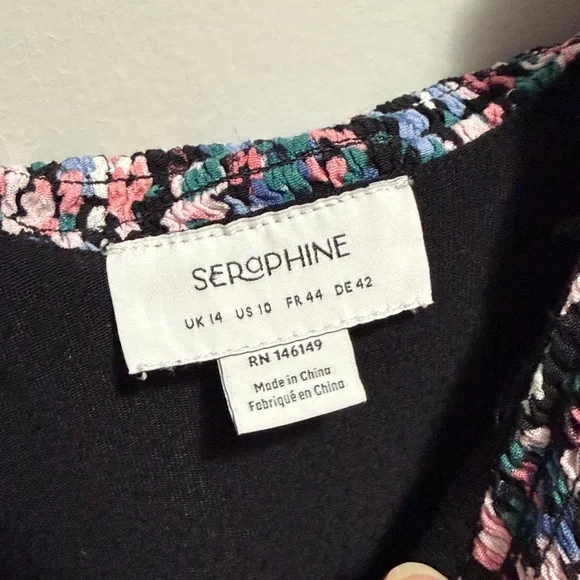 Seraphine Smocked Floral Jumpsuit Multicolor Floral Accents size 10 - Picture 6 of 10
